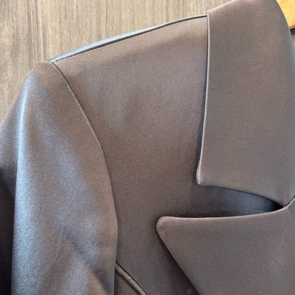 Cache Satin Blazer Jacket brown size 6 - Picture 3 of 11